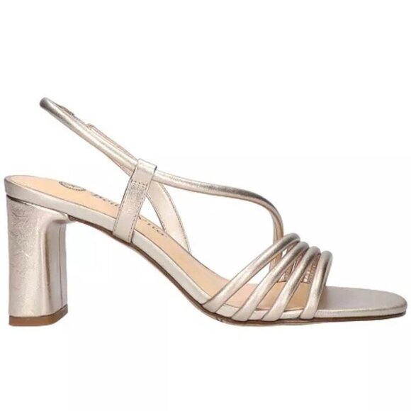 Bella~Vita ZARIAH Women's Block Heel Slingback Strappy Sandals Champange - Picture 2 of 8